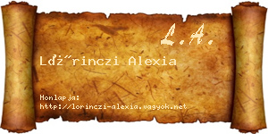 Lőrinczi Alexia névjegykártya